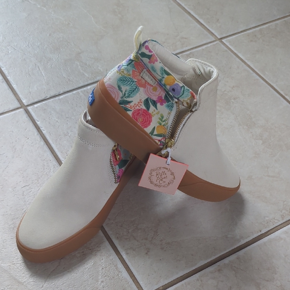 Keds Floral Slip-On Sneakers with Cream Uppers Women's Size 6.5